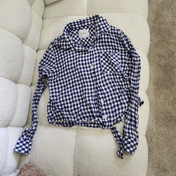 Rails Val Blue Gingham Tie Hem Top 🌱 - Picture 2 of 4